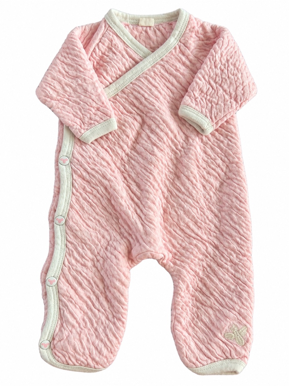 Burt’s Bees Baby Pink Organic Cotton Quilted Romper One Piece 0-3M